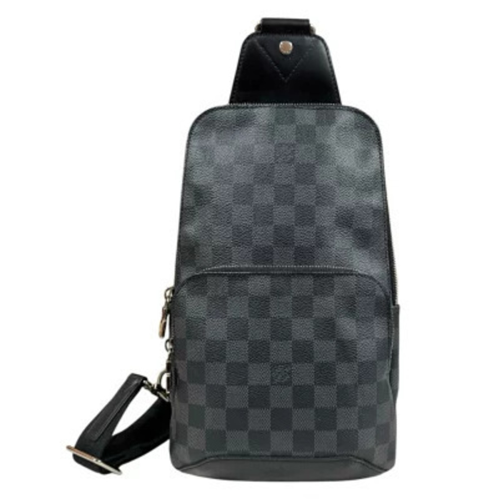 Louis Vuitton Avenue Sling Bag Damier Graphite Black Body Canvas Black